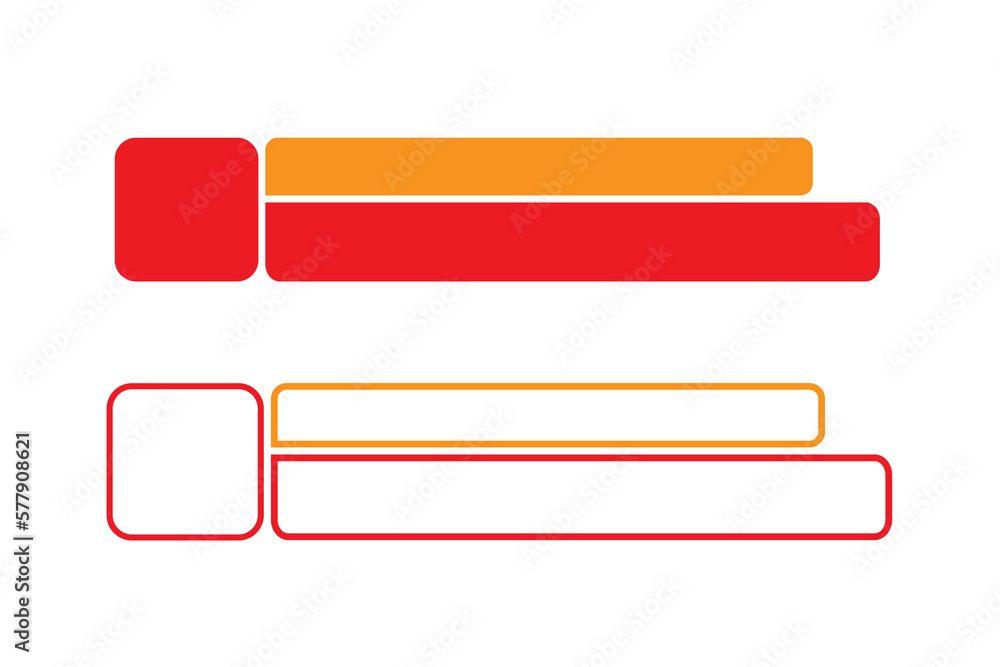 Aufkleber lower third simple set of banners with shadow, orange and red lower third frame design