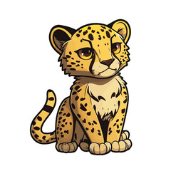 cute cheetah cartoon style