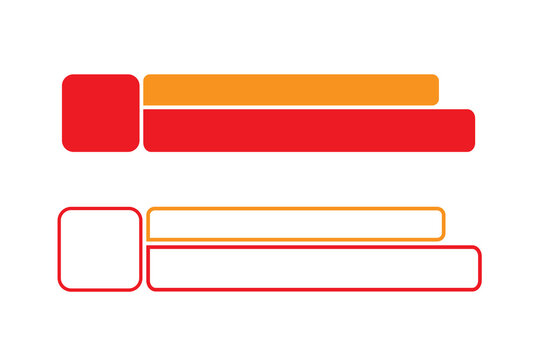 Lower third simple set of banners with shadow, orange and red lower third frame design
