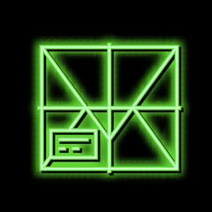 parcel box neon glow icon illustration - obrazy, fototapety, plakaty