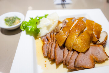 Cantonese BBQ pork and chicken combo