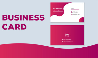 double sided modern minimalist Creative vector Business card for any kind of use.