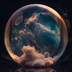 abstract blob in blob sky space landscape generative AI