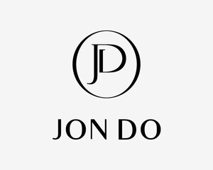 Letter JD Initials Monogram Elegant Stylish Luxury Circle Border Simple Minimal Vector Logo Design