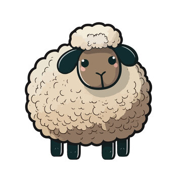 cute sheep cartoon style