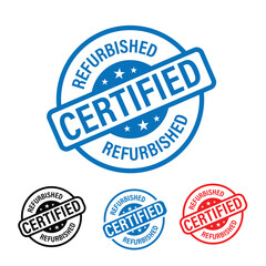 refurbished devices abstract.  certified refurbished vector icon set in various colors