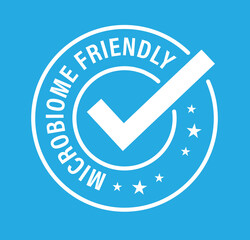 microbiome friendly abstract. microbiome friendly vector icon isolated on blue background