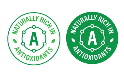 naturally rich in antioxidants, vector icon, green in color
