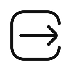Editable vector logout exit icon. Black, line style, transparent white background. Part of a big icon set family. Perfect for web and app interfaces, presentations, infographics, etc
