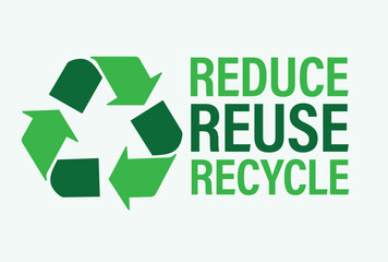 Reduce Reuse Recycle vector symbol set, flat icon