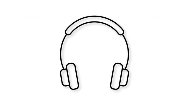 Headphone icon animation. motion graphics.