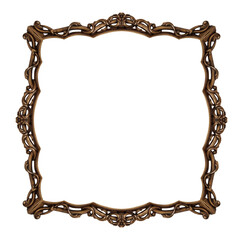 antique wooden frame isolated on white background