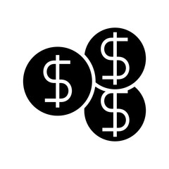 coins icon or logo isolated sign symbol vector illustration - high quality black style vector icons
