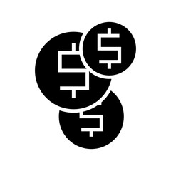 coins icon or logo isolated sign symbol vector illustration - high quality black style vector icons
