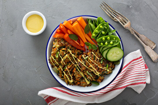 Potato Carrot And Spinach Fritters