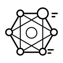 Data diagram line icon