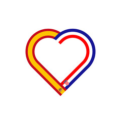 unity concept. heart ribbon icon of spain and croatia flags. PNG