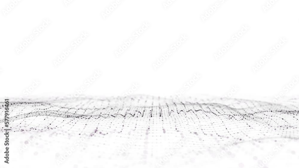 Fototapete Dynamic wave with connected dots and lines on a white background. Digital wave background concept. Abstract technology background. Big data visualization. 3D rendering.