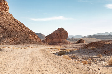 Fantastically  beautiful landscape in the national park Timna, near the city of Eilat, in southern Israel