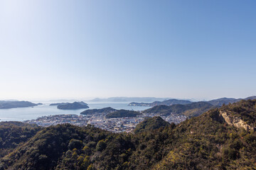 日本の岡山県玉野市の天狗山の美しい風景