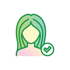 For all skin types symbol. Thin line icon for beauty product. Modern vector illustration.