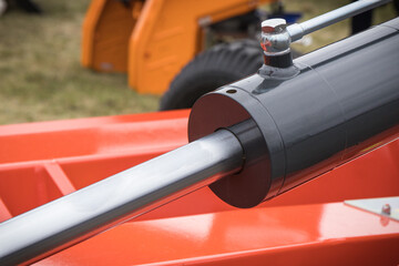 Black piston or actuator as part of pneumatic or hydraulic machine. Technology