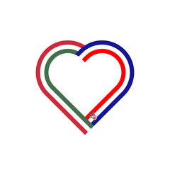 unity concept. heart ribbon icon of hungary and croatia flags. PNG