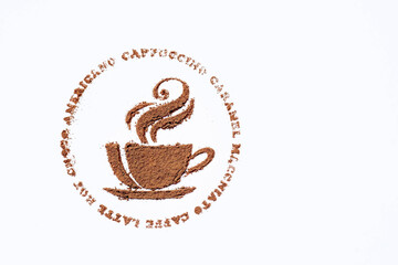 Hot drinks. The inscription 