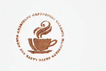 Hot drinks. The inscription 