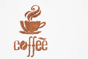 Hot drinks. The inscription 