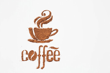 Hot drinks. The inscription 