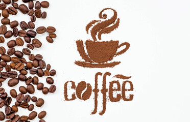 Hot drinks. The inscription 