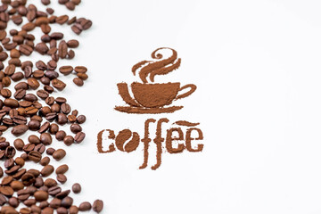 Hot drinks. The inscription 