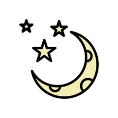icon moon and stars, icon Ramadan, vector illustration, editable color