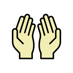 icon Hands Praying, icon Ramadan Kareem, vector illustration, editable color