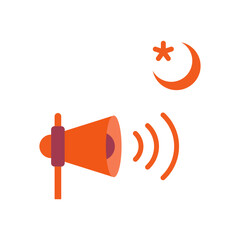 icon adzan, speaker cone, icon Ramadan, vector illustration, editable color