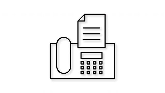Fax machine. icon animation. motion graphics.