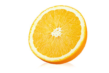 Half of an orange isolated on a white background.