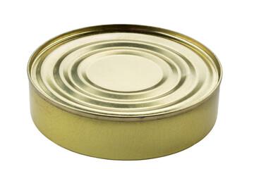 Metal tin can isolated on white background. Healthy eating concept. Tincan.