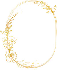 Fototapeta na wymiar Elegant gold floral border for invitation