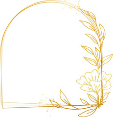 Elegant gold floral border for invitation