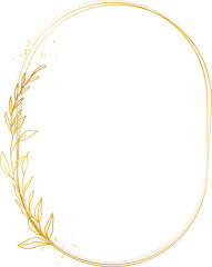 Obraz premium Elegant gold floral border for invitation