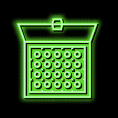 candy box neon glow icon illustration - obrazy, fototapety, plakaty
