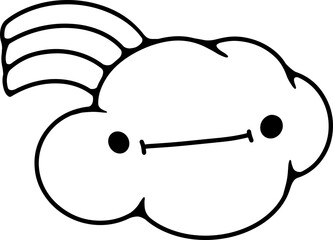 Unicorn Cute Hand Drawn Line Art