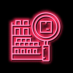 inventory management neon glow icon illustration