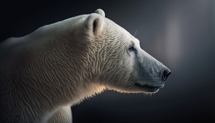Obraz na płótnie Canvas Un Ours blanc type grizzly, portrait d'animaux sauvage façon documentaire animalier, IA générative (1)