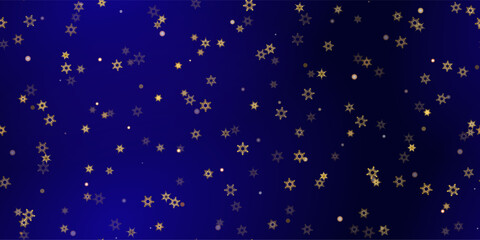 Gold snowflakes holiday seamless pattern.