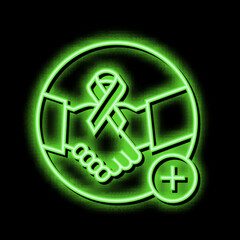 supportive dermato-oncology program neon glow icon illustration