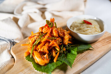 Korean food golbaengi seasoned jjolmyeon