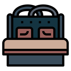 bed filled outline icon style